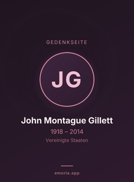 Gedenkportrait von John Montague Gillett