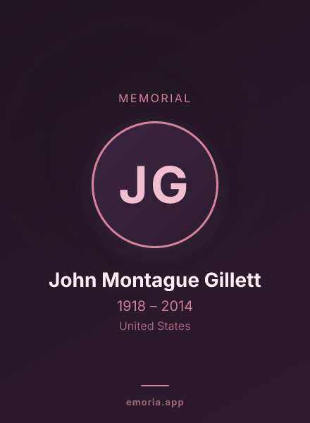 Memorial portrait of John Montague Gillett