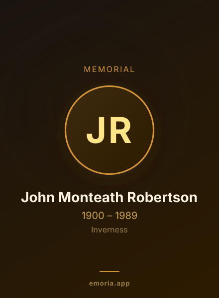 Memorial portrait of John Monteath Robertson