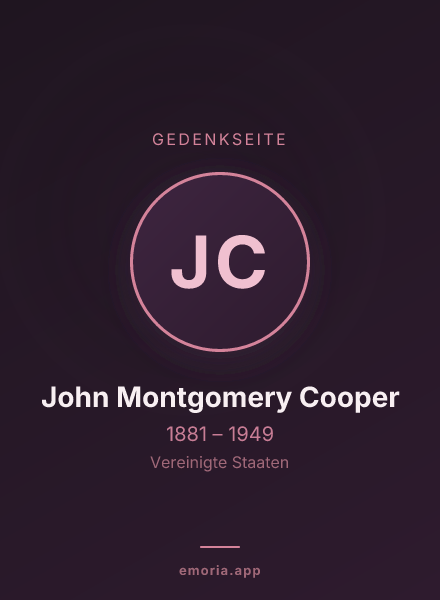 Gedenkportrait von John Montgomery Cooper