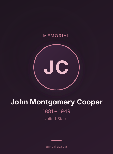 Memorial portrait of John Montgomery Cooper