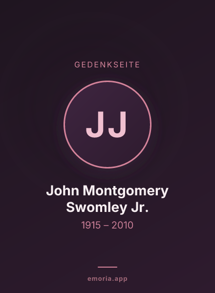 Gedenkportrait von John Montgomery Swomley Jr.