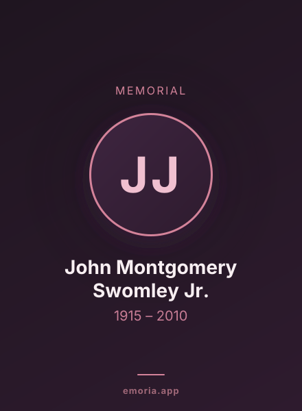Memorial portrait of John Montgomery Swomley Jr.