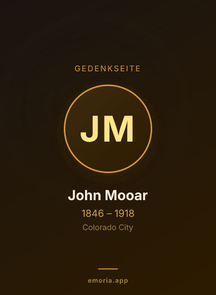Gedenkportrait von John Mooar