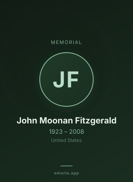 Memorial portrait of John Moonan Fitzgerald