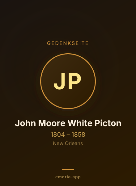 Gedenkportrait von John Moore White Picton