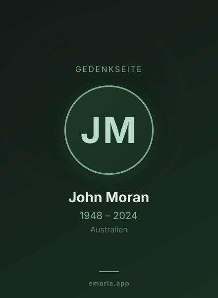 Gedenkportrait von John Moran