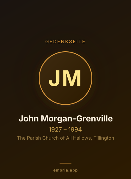 Gedenkportrait von John Morgan-Grenville