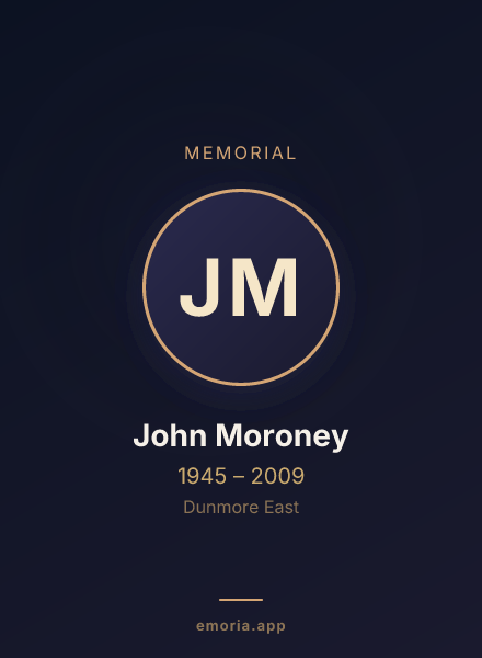Memorial portrait of John Moroney