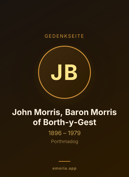 Gedenkportrait von John Morris, Baron Morris of Borth-y-Gest