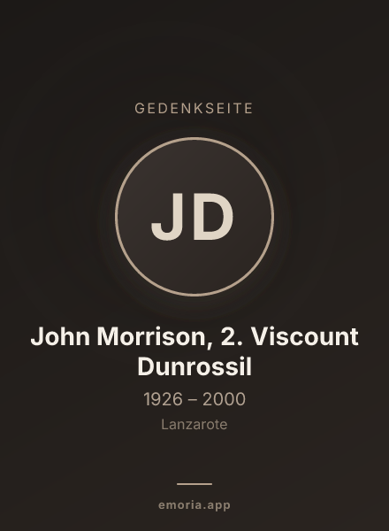 Gedenkportrait von John Morrison, 2. Viscount Dunrossil