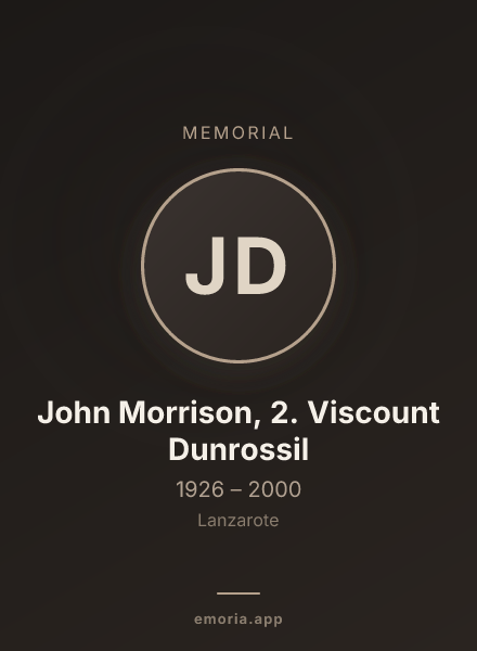 Memorial portrait of John Morrison, 2. Viscount Dunrossil