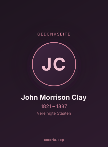 Gedenkportrait von John Morrison Clay
