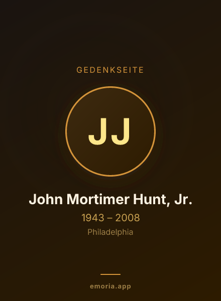 Gedenkportrait von John Mortimer Hunt, Jr.