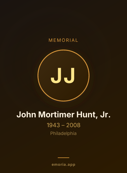 Memorial portrait of John Mortimer Hunt, Jr.