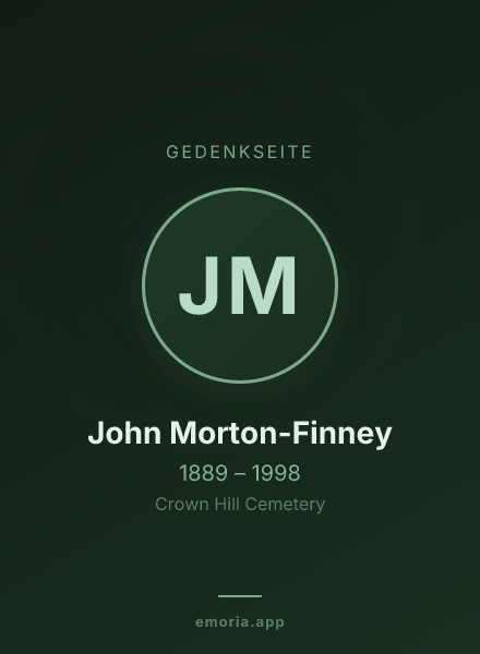 Gedenkportrait von John Morton-Finney