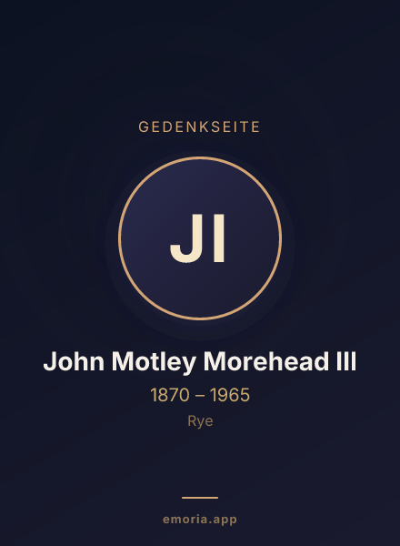 Gedenkportrait von John Motley Morehead III