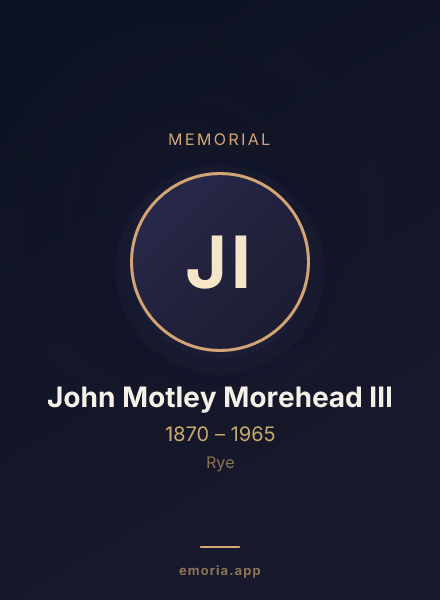 Memorial portrait of John Motley Morehead III