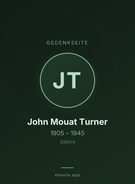Gedenkportrait von John Mouat Turner