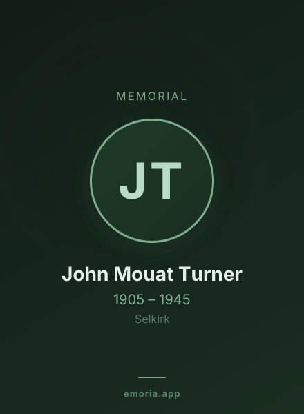 Memorial portrait of John Mouat Turner