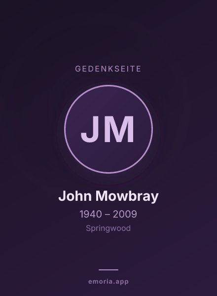 Gedenkportrait von John Mowbray