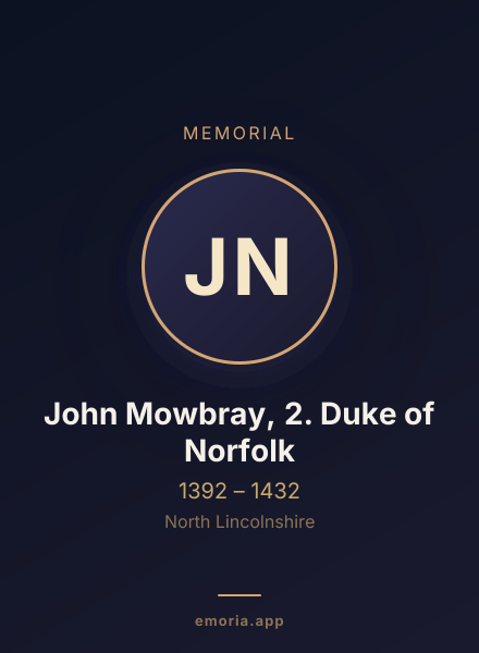 Memorial portrait of John Mowbray, 2. Duke of Norfolk