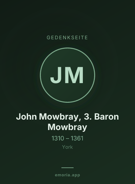 Gedenkportrait von John Mowbray, 3. Baron Mowbray
