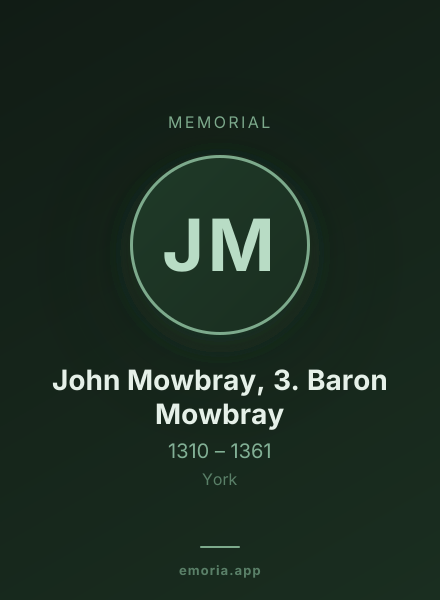 Memorial portrait of John Mowbray, 3. Baron Mowbray