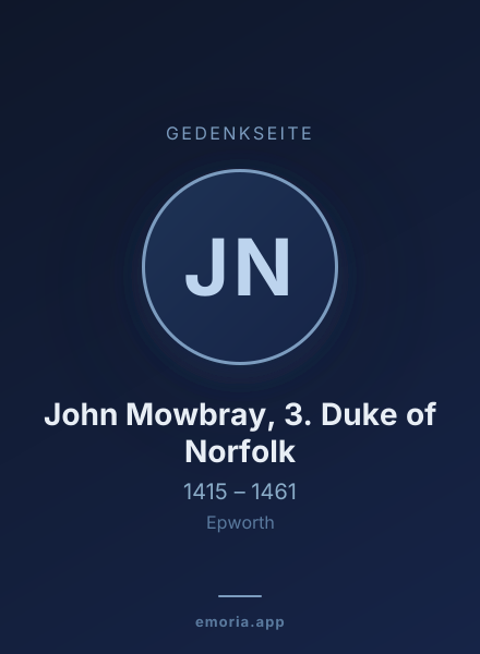 Gedenkportrait von John Mowbray, 3. Duke of Norfolk