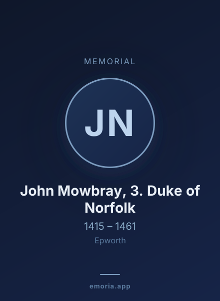 Memorial portrait of John Mowbray, 3. Duke of Norfolk