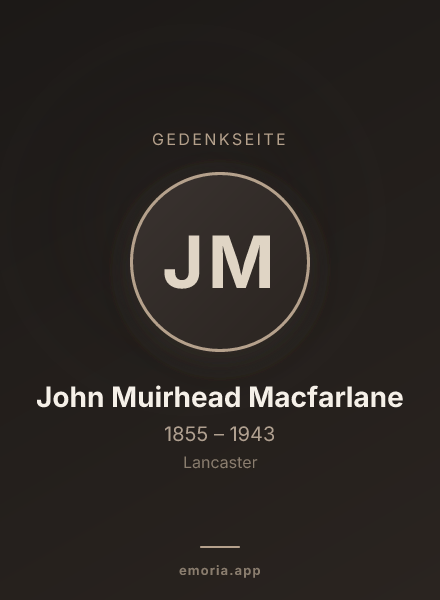 Gedenkportrait von John Muirhead Macfarlane