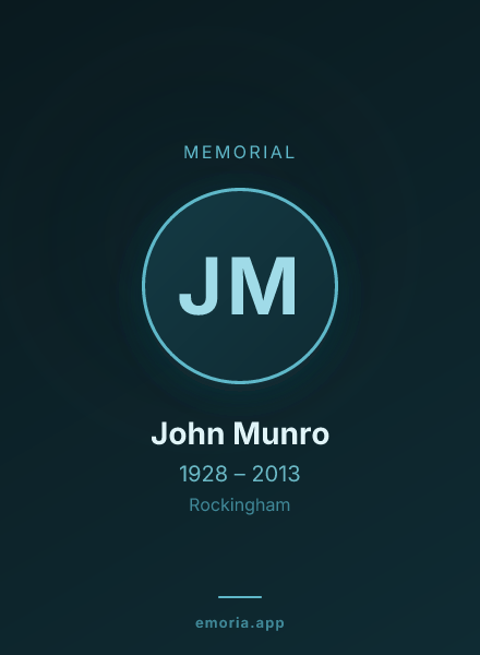 Memorial portrait of John Munro