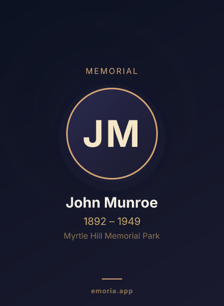 Memorial portrait of John Munroe