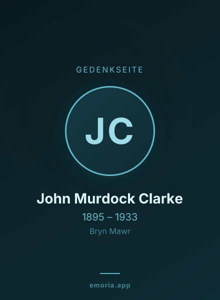 Gedenkportrait von John Murdock Clarke