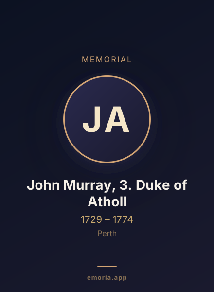 Memorial portrait of John Murray, 3. Duke of Atholl