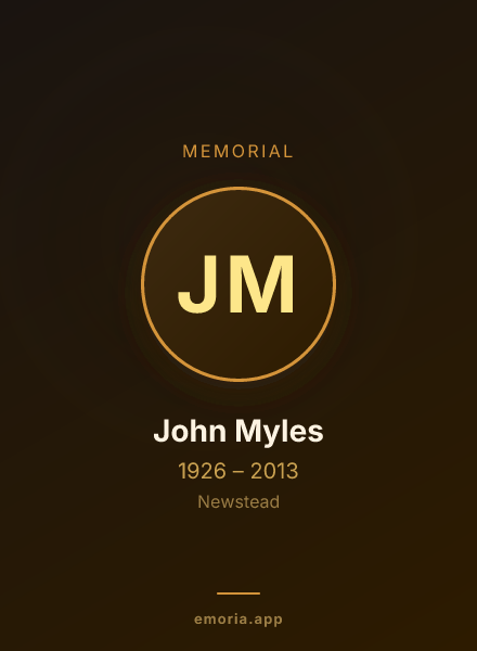 Memorial portrait of John Myles