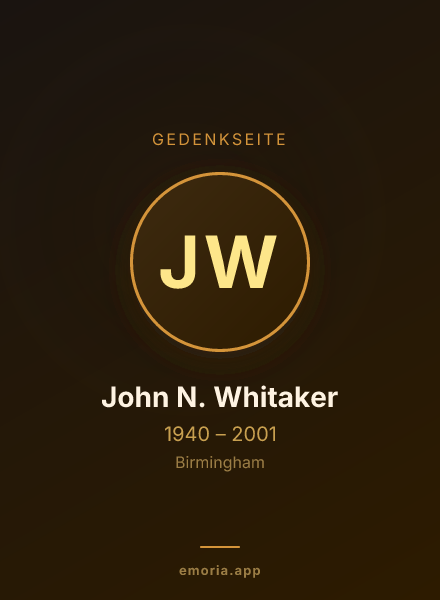 Gedenkportrait von John N. Whitaker
