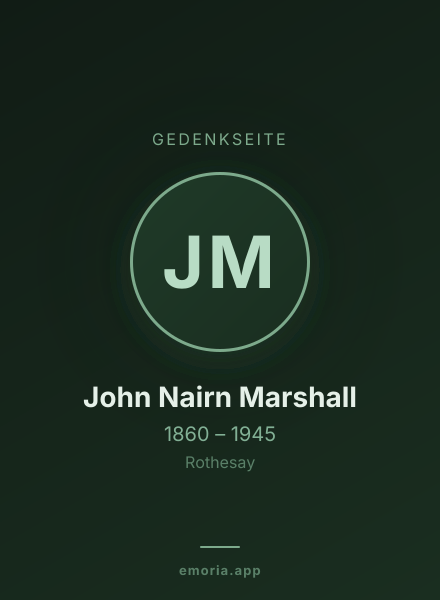 Gedenkportrait von John Nairn Marshall