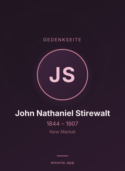 Gedenkportrait von John Nathaniel Stirewalt