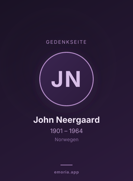 Gedenkportrait von John Neergaard