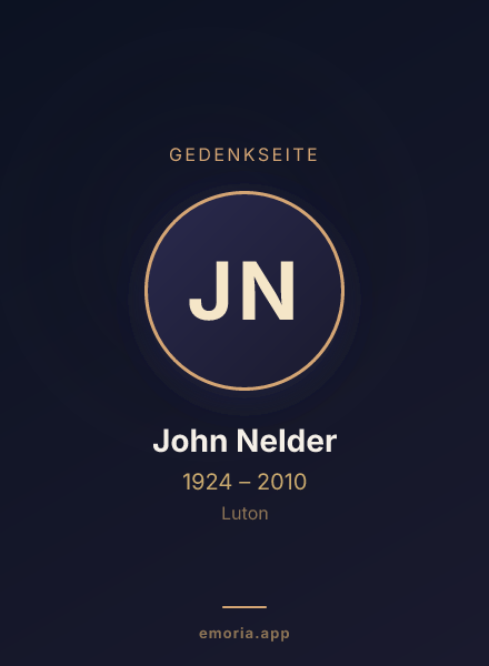 Gedenkportrait von John Nelder