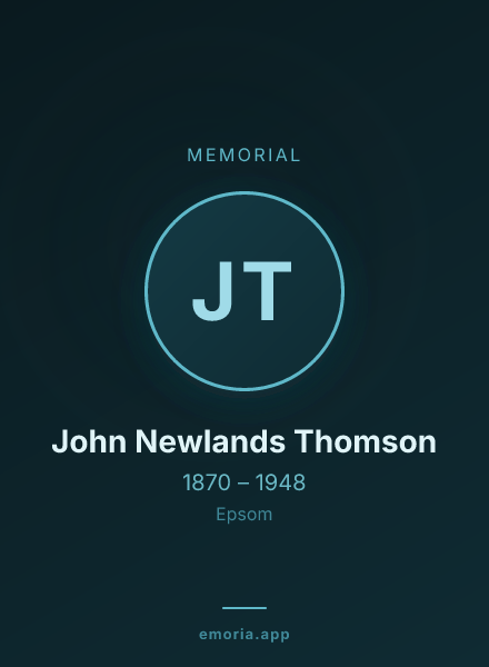 Memorial portrait of John Newlands Thomson