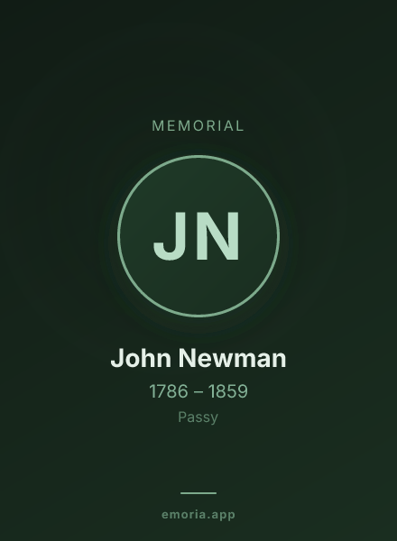 Memorial portrait of John Newman