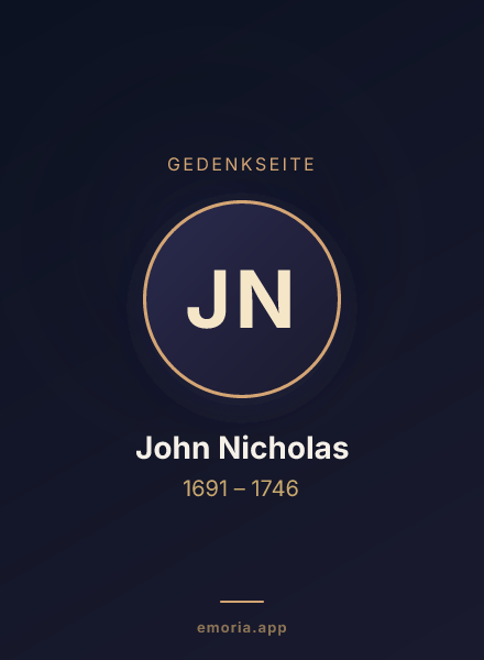 Gedenkportrait von John Nicholas