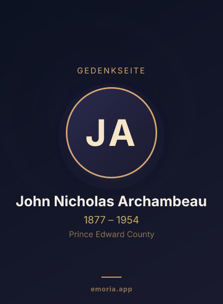 Gedenkportrait von John Nicholas Archambeau