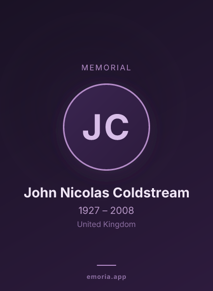 Memorial portrait of John Nicolas Coldstream