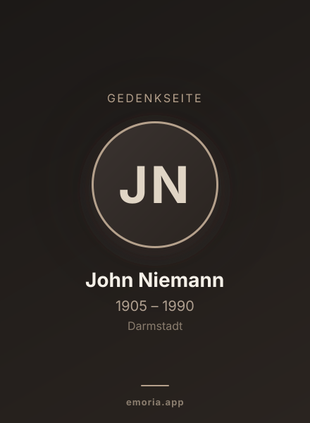 Gedenkportrait von John Niemann