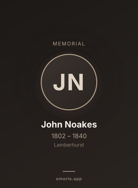 Memorial portrait of John Noakes