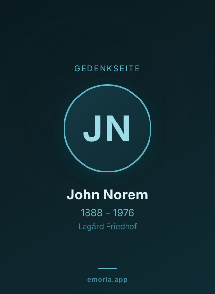 Gedenkportrait von John Norem