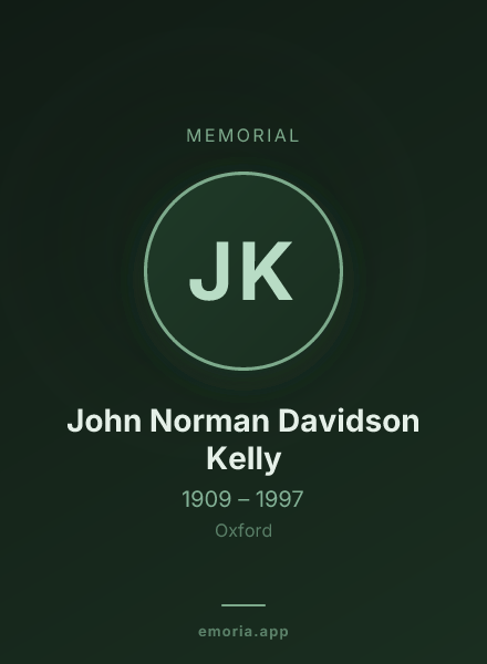 Memorial portrait of John Norman Davidson Kelly